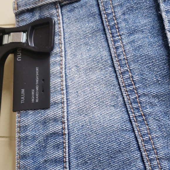 Numero Tulum High Rise Relaxed Mid Thigh Shorts Vintage Blue 27 - Picture 6 of 6